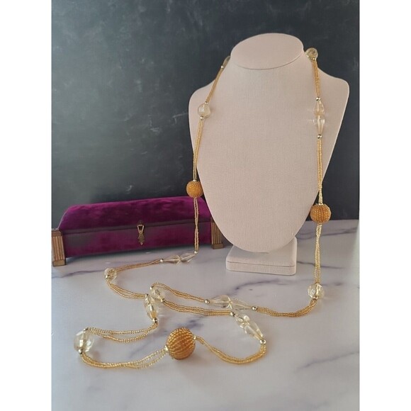 Vintage Beaded Extra Long Necklace - Picture 1 of 10